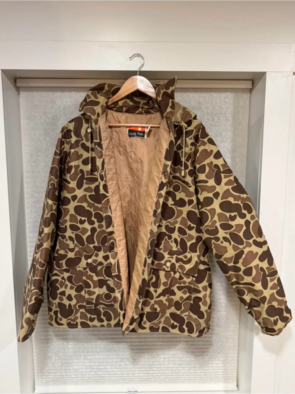 Vintage Ozark Trail Camo-Print Duck Print Hooded Insulated Jacket Men’s Sz XL
